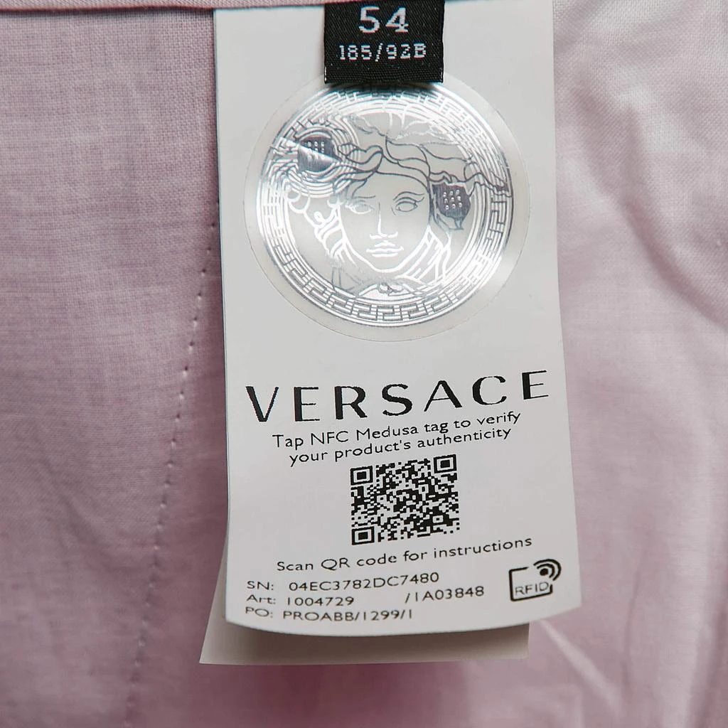 Versace Versace Pink Wool Medusa Detail Belted Trousers XXL 6