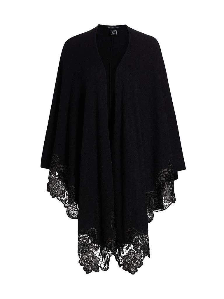 Sofia Cashmere Lace-Trim Cashmere Knit Cape 1