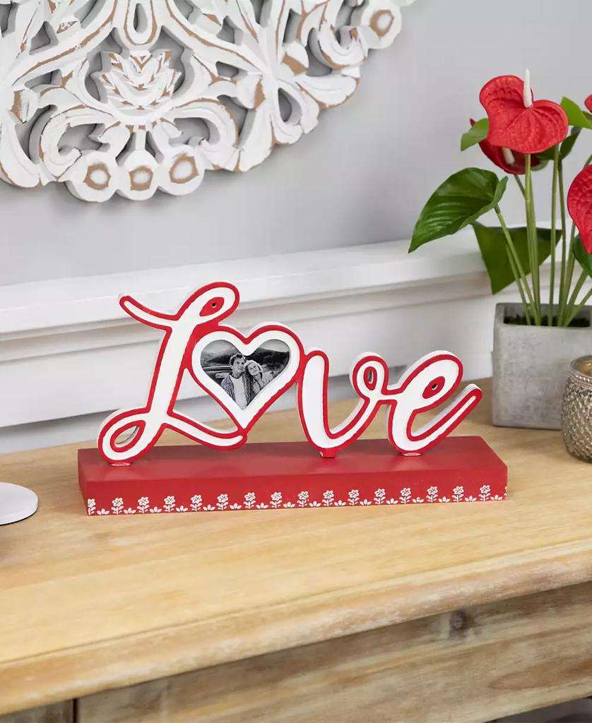 Northlight Heart and Floral "Love" Valentine's Day Photo Frame, 6.25" x 12"