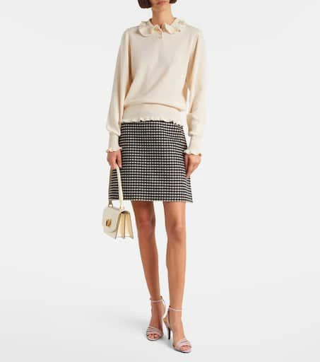 Valentino Ruffled cashmere polo sweater 2