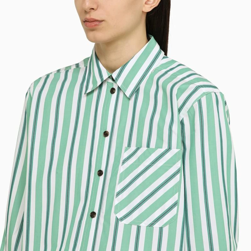 slim fit dress slacks Ganni // Green & White Stripes Shirt – VSP Consignment main image 1