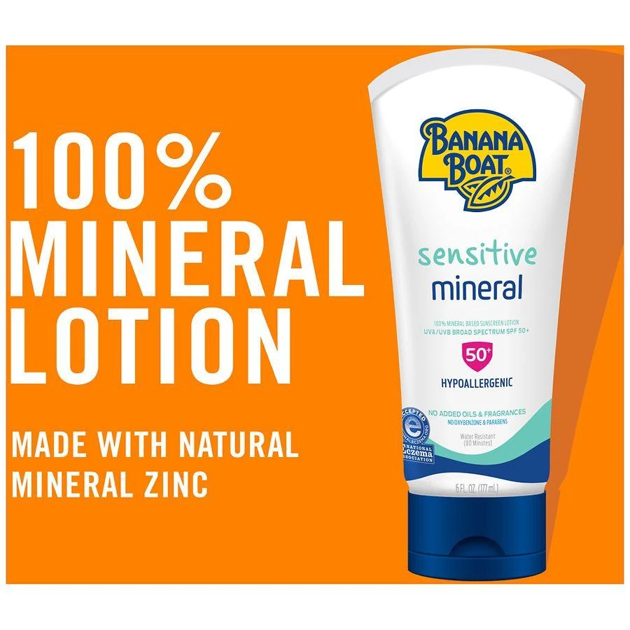 Banana Boat Sensitive 100% Mineral Face Sunscreen Lotion, SPF 50+ 7