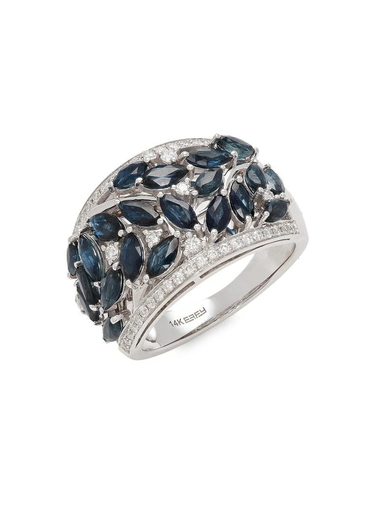 Effy 14K White Gold, Sapphire
0.35 TCW Diamond Ring