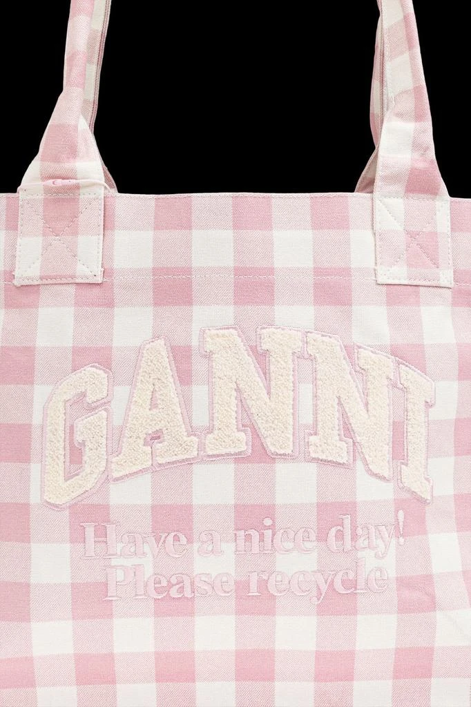 Ganni Ganni Checked Top Handle Tote Bag 5