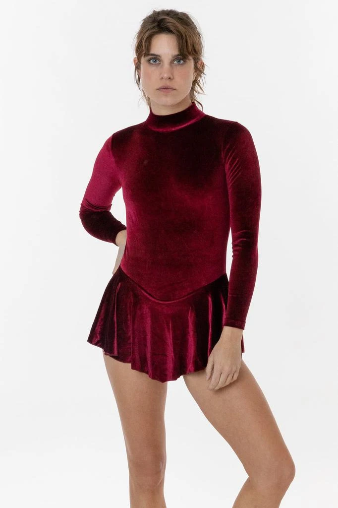 Los Angeles Apparel VVT410 - Velvet Long Sleeve Mockneck Skirted Leotard 12