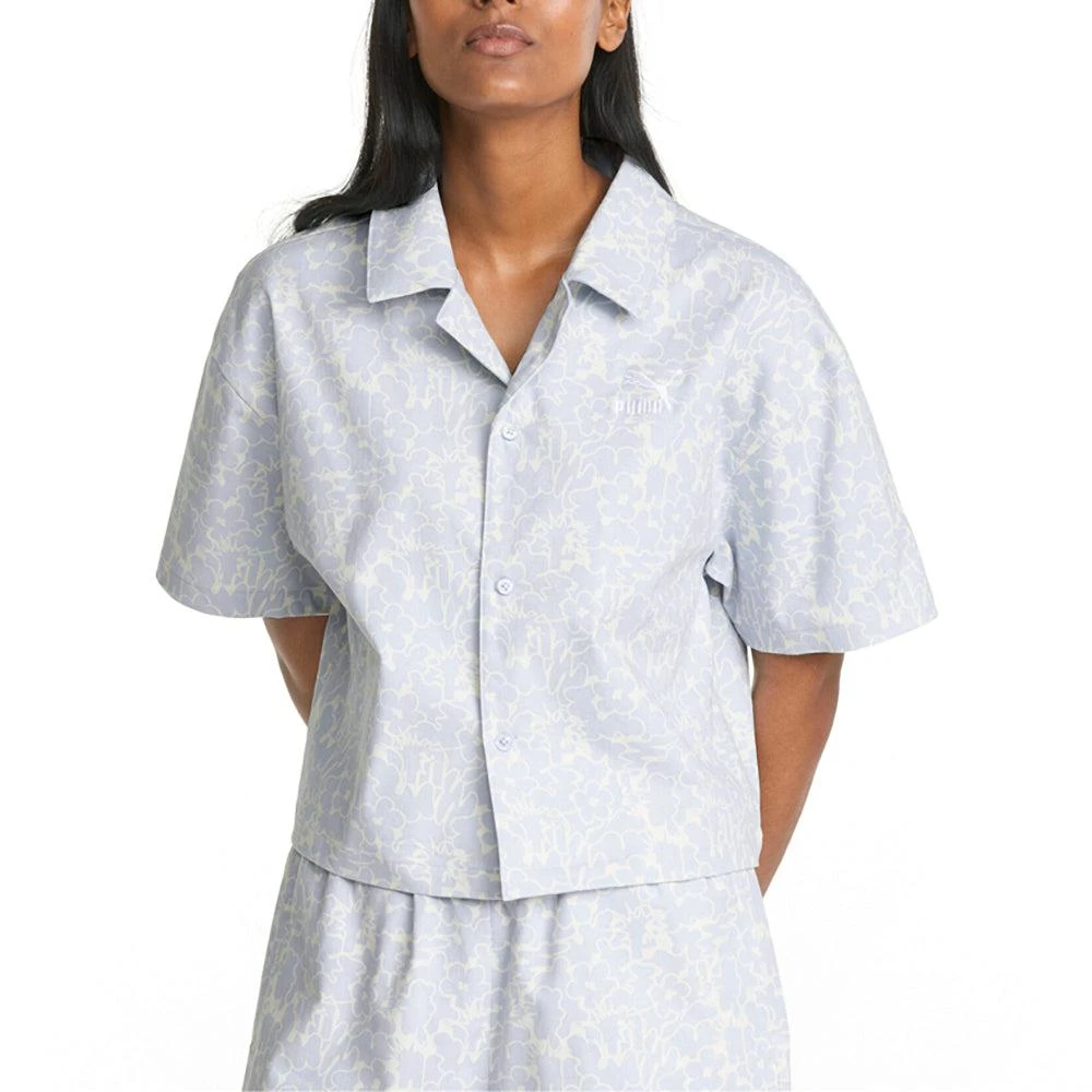 Puma Classics Summer Resort Graphics Short Sleeve Button Up Shirt 1