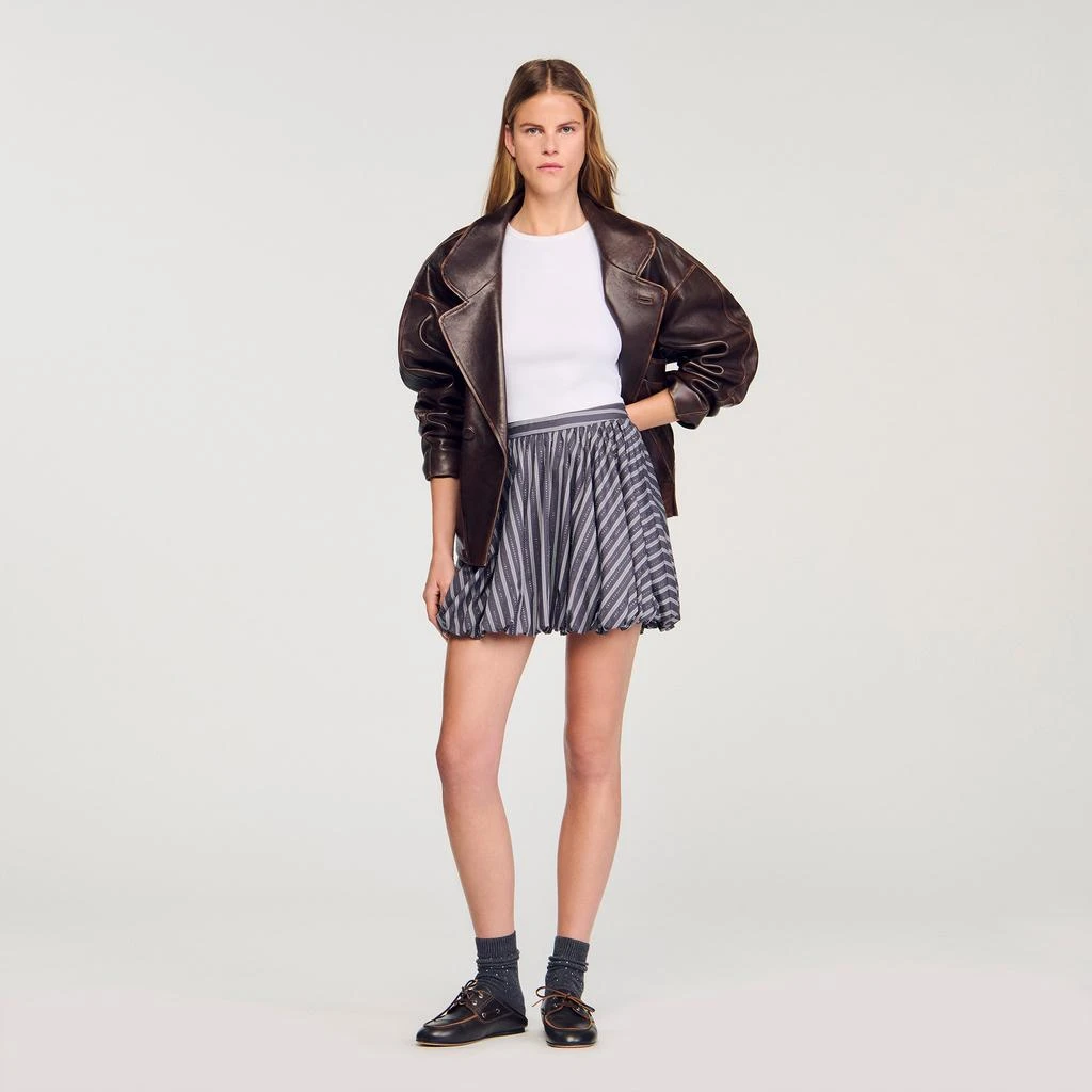 Sandro Striped rhinestone bubble skirt 1