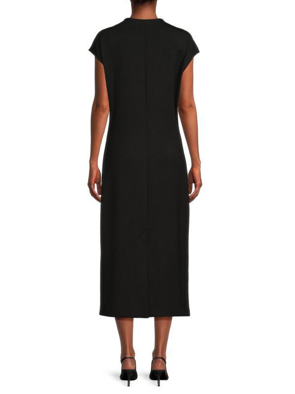 Theory Mock Turtleneck Cap Sleeve Midi-Dress