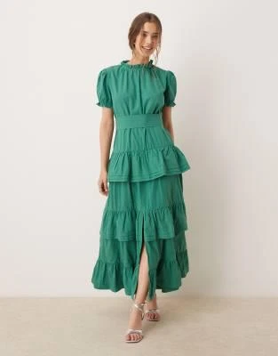 sister jane green dress DREAM Sister Jane Green Floral Sequins Èclat Midi Dress – SYBIL Boutique main image 1