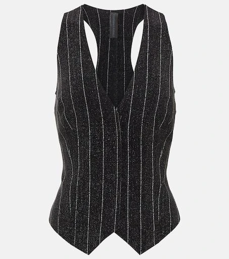 Norma Kamali Chalk stripe racerback vest 1