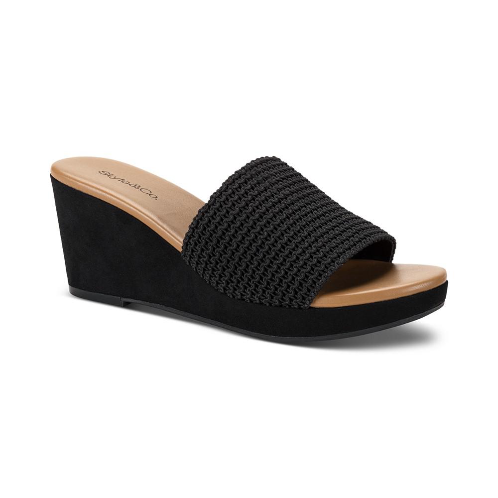 Style & Co Aimee Knit Wedge Sandals, Created for Macy's