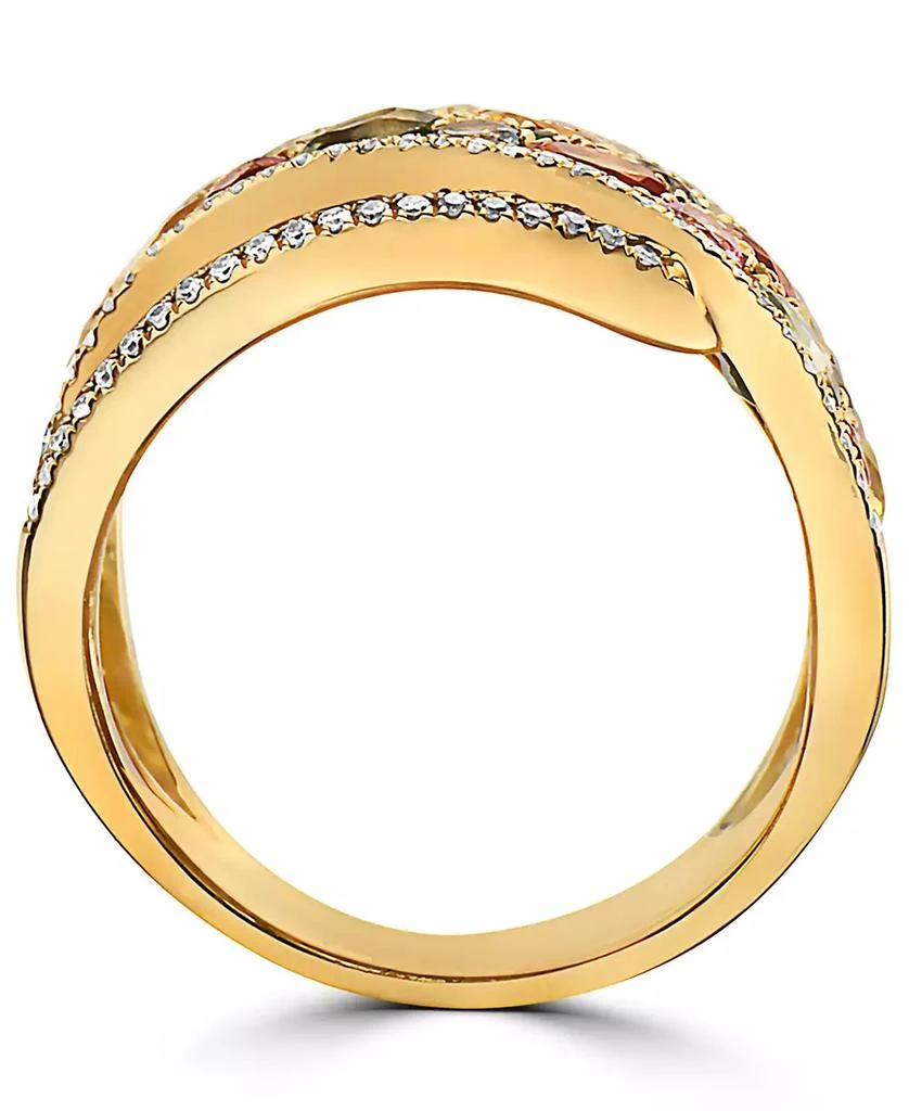 Effy EFFY® Multi-Gemstone (5-3/4 ct. t.w.) & Diamond (1/3 ct. t.w.) Crossover Wide Statement Ring in 14k Gold 3