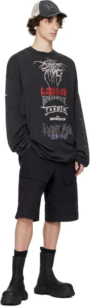 032c Black 'My Own Mind' Utility Shorts 4