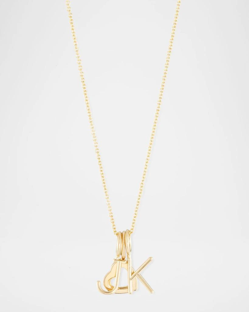 Sarah Chloe Mini Amelia 14K Gold  Layered Initial Pendant Necklace