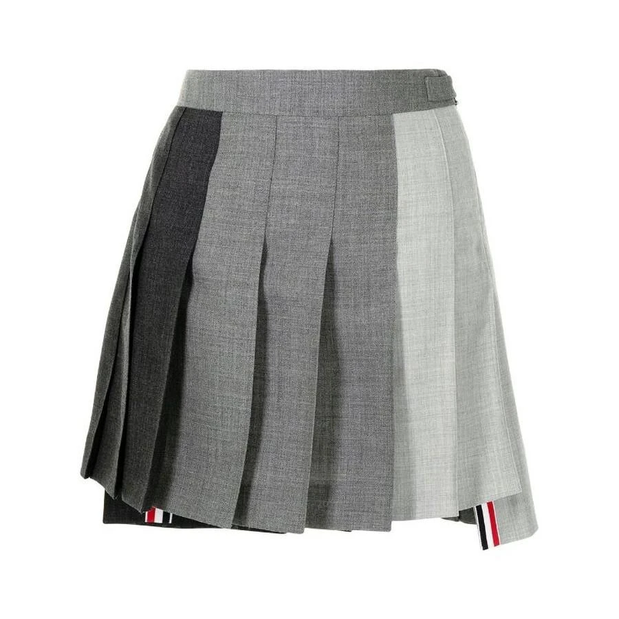 Thom Browne Funmix Wool Fresco Pleated Mini Skirt 1