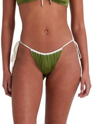 Peony Ruched Channel String Bikini Bottom