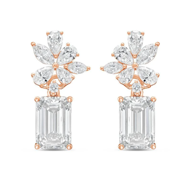 Diana M Jewels 14KT ROSE GOLD LAB GROWN DIAMOND FASHION EARRINGS WEIGHING 8.00 CTS TW