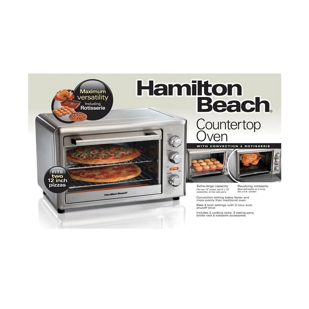 Hamilton Beach Countertop Oven with Convection & Rotisserie 8