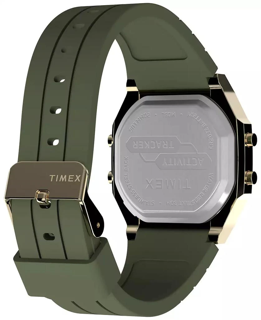 Timex Unisex Activity Tracker Digital Green Silicone Strap 40mm Octagonal Watch 2