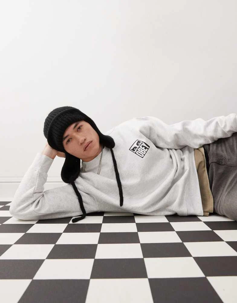 Obey Obey icon eyes graphic sweatshirt in grey 2