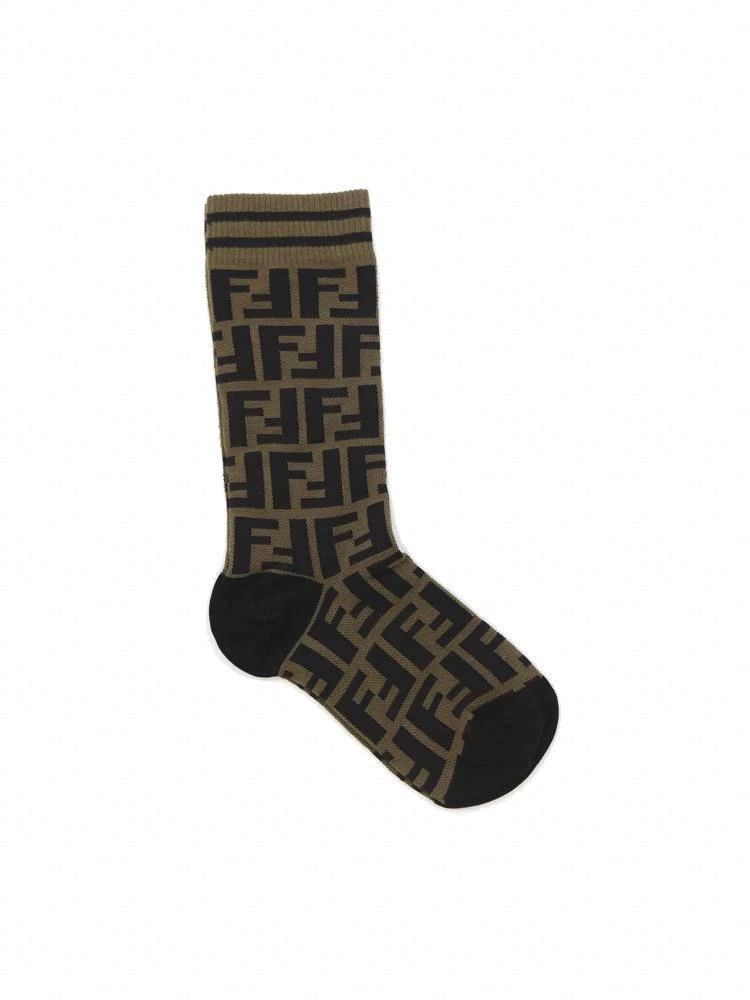 Fendi Fendi FF Intarsia Ribbed Socks 1