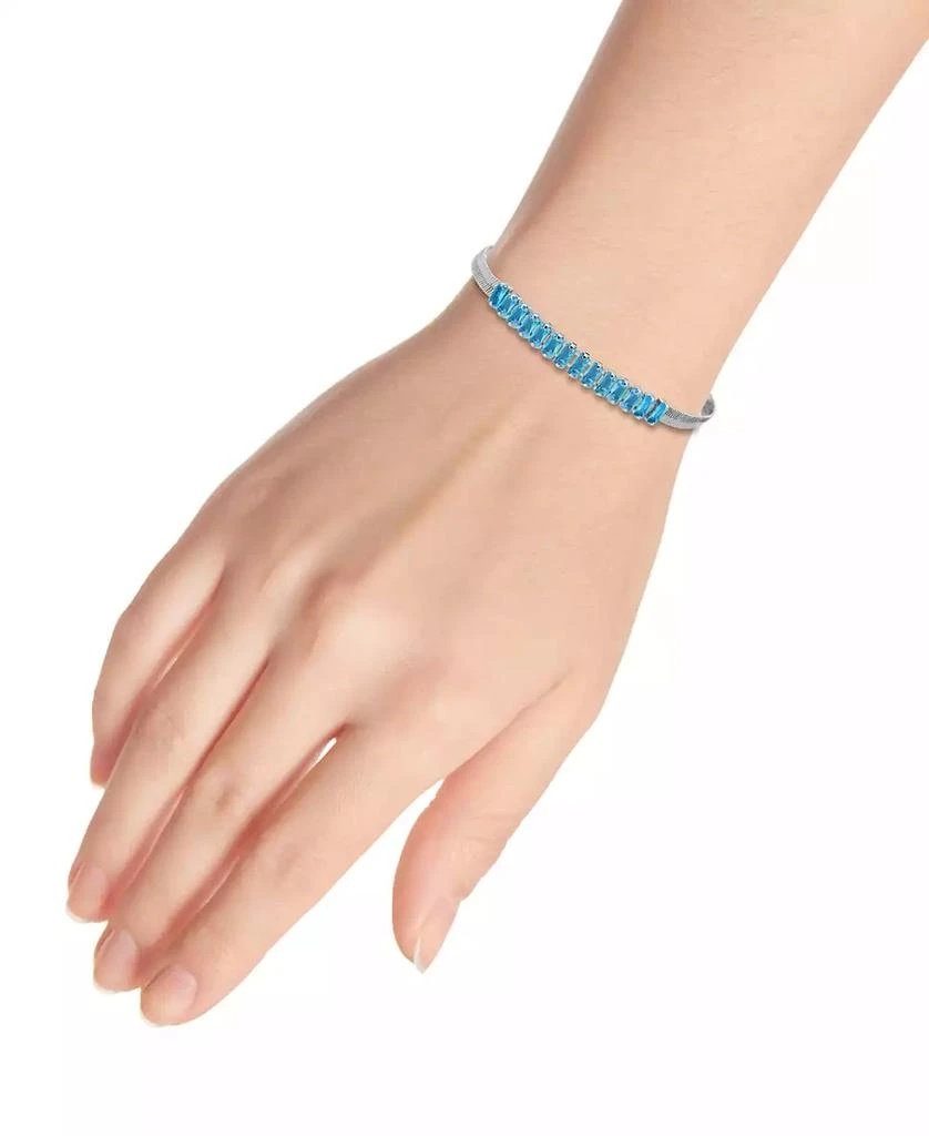 Macy
s Herringbone 5 ct. t.w Blue Cubic Zirconia Baguette Stones on Herringbone Chain Tennis Bracelet, Created for Macy
s 3
