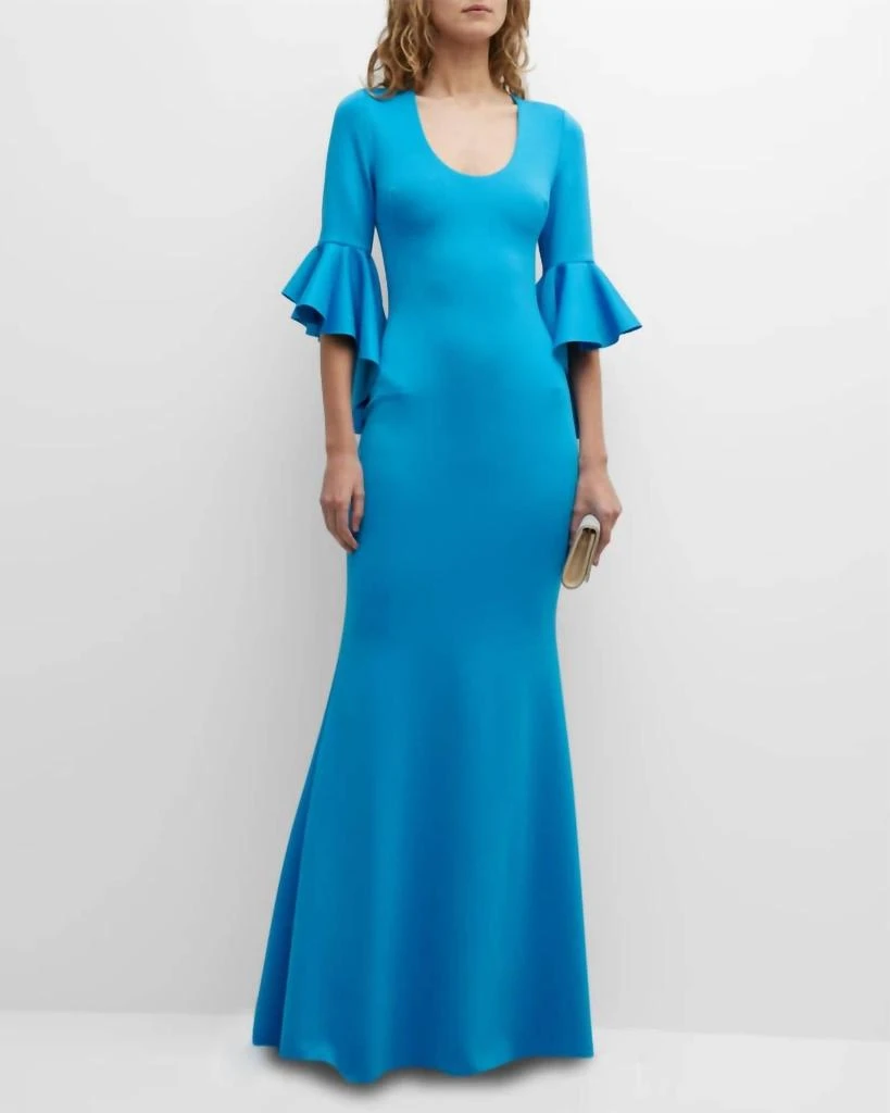 when should you order bridesmaid dresses Eden Modest Maxi in Cerulean Bloom Medium
