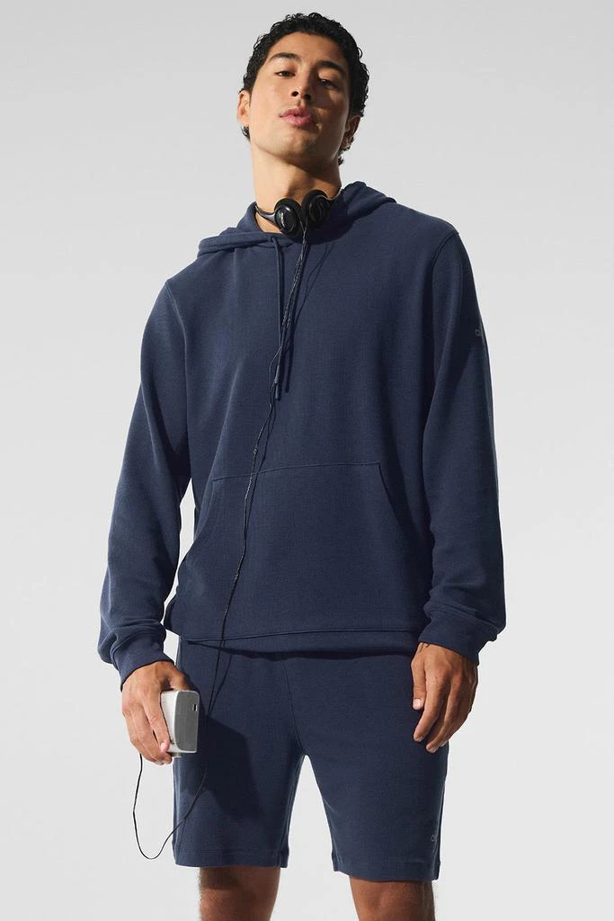 Alo Micro Waffle Fast Break Hoodie - Navy 1