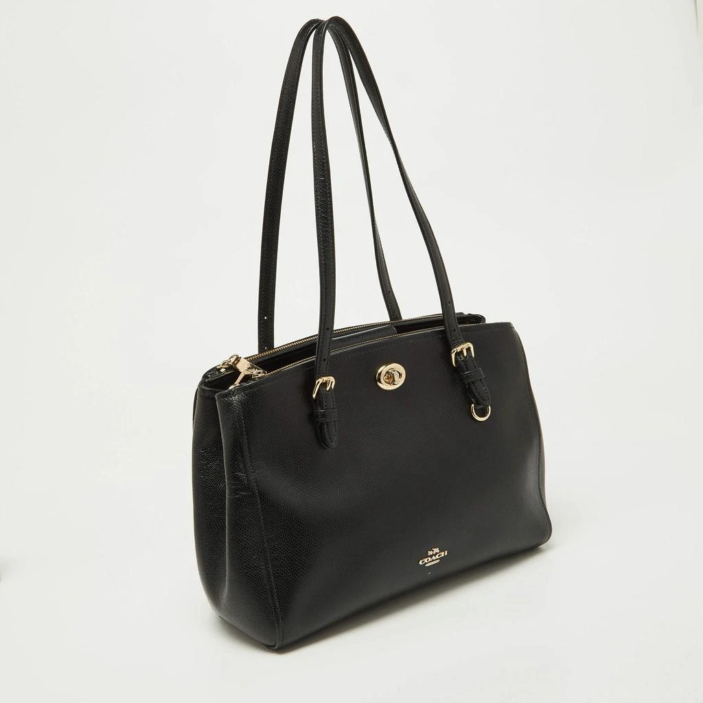 Coach Coach Black Leather Turnlock Carryall 29 Satchel 3