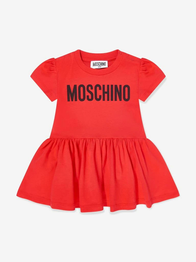 Moschino Moschino Baby Girls Logo Dress in Red