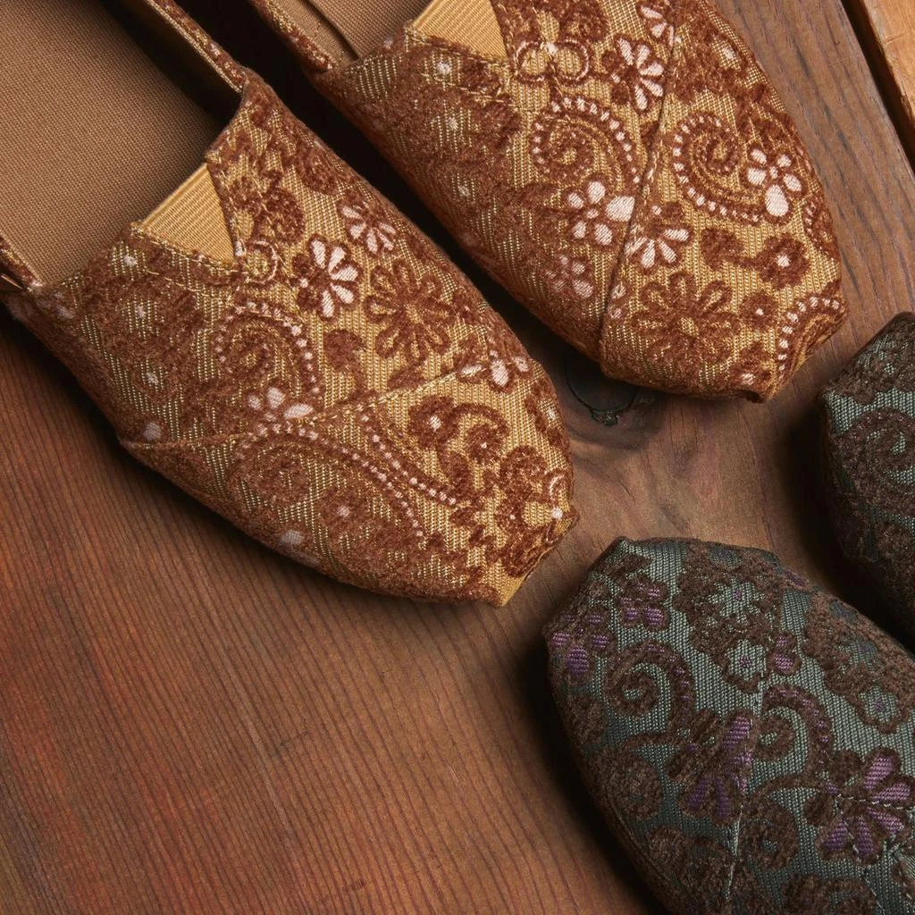 TOMS Shoes Classic Alpargata Golden Honey Floral Brocade 2