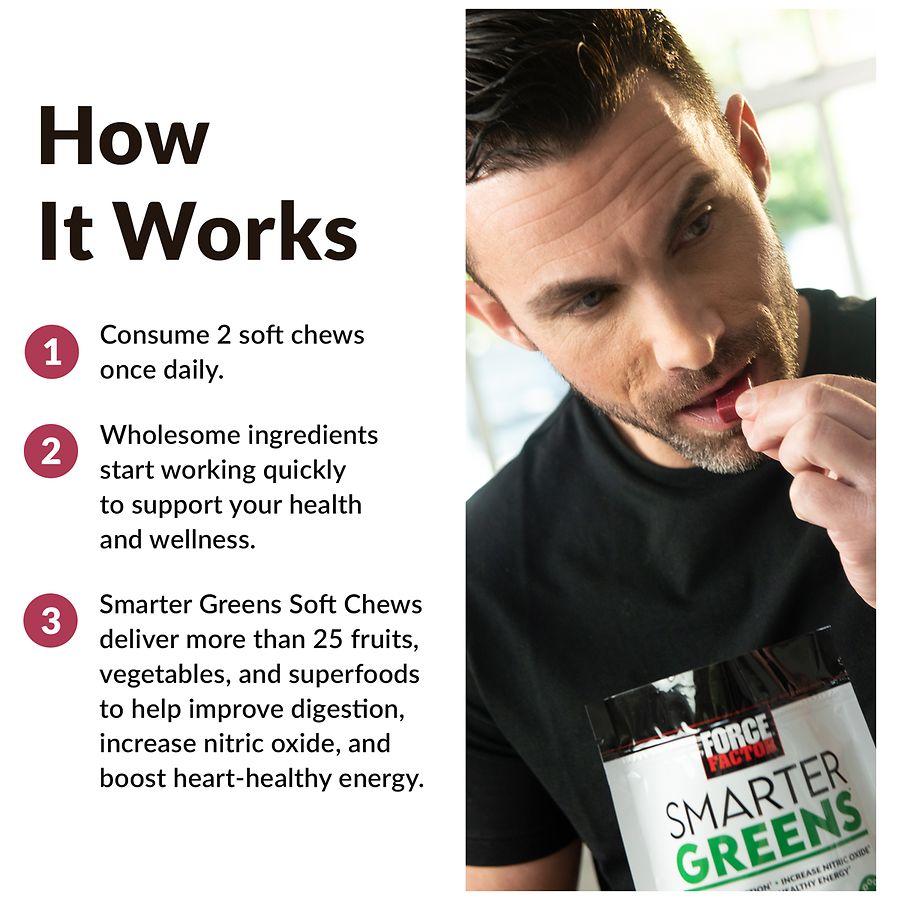 Force Factor Smarter Greens Soft Chews Summer Berry