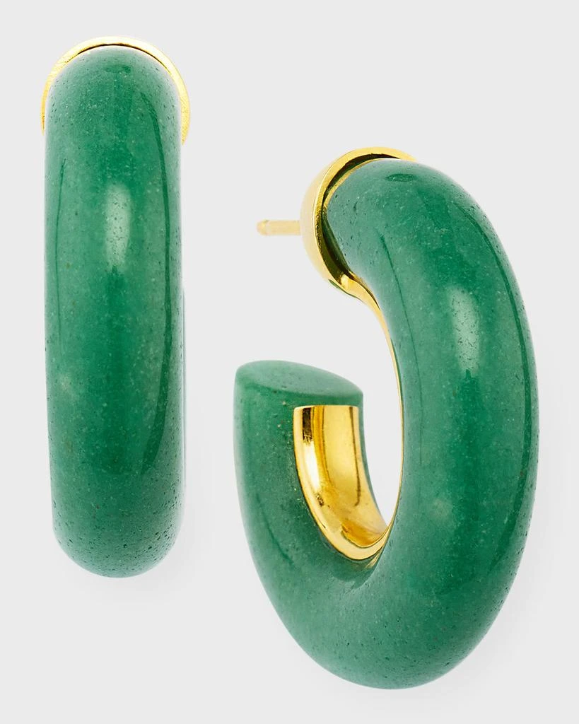 NEST Jewelry Jade Aventurine Chunky Hoop Earrings 1