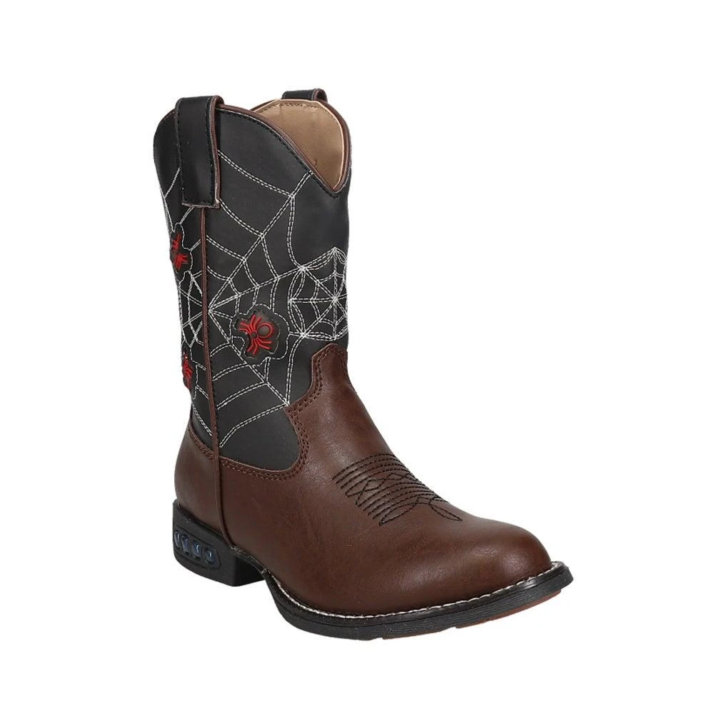 Roper Spider Web Light Up Round Toe Cowboy Boots (Toddler-Little Kid) 2