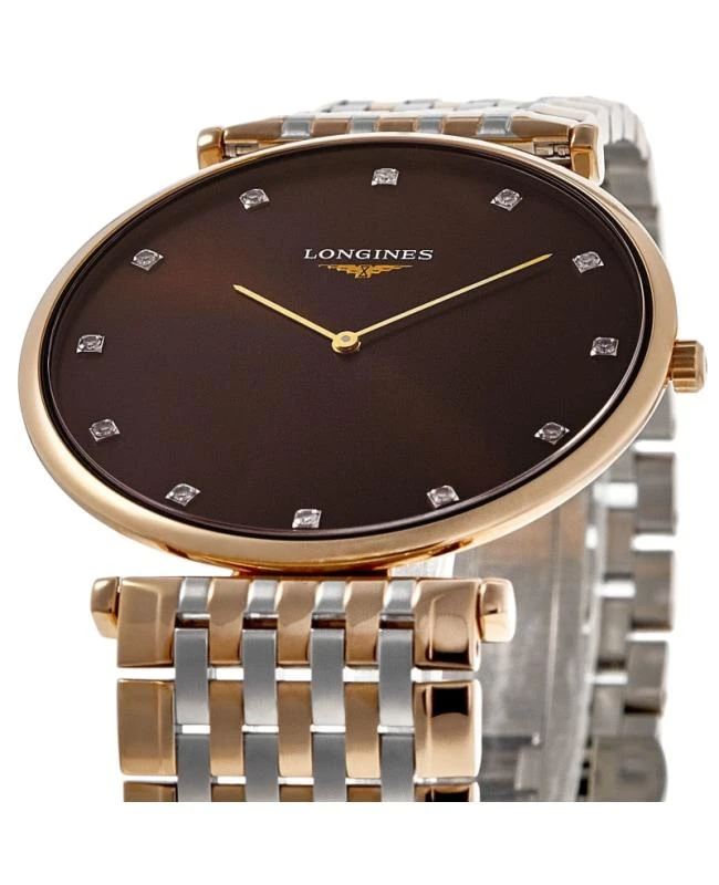 Longines Longines La Grande Classique Quartz Brown Diamond Dial Steel and Rose Gold PVD Women's Watch L4.766.1.67.7 2