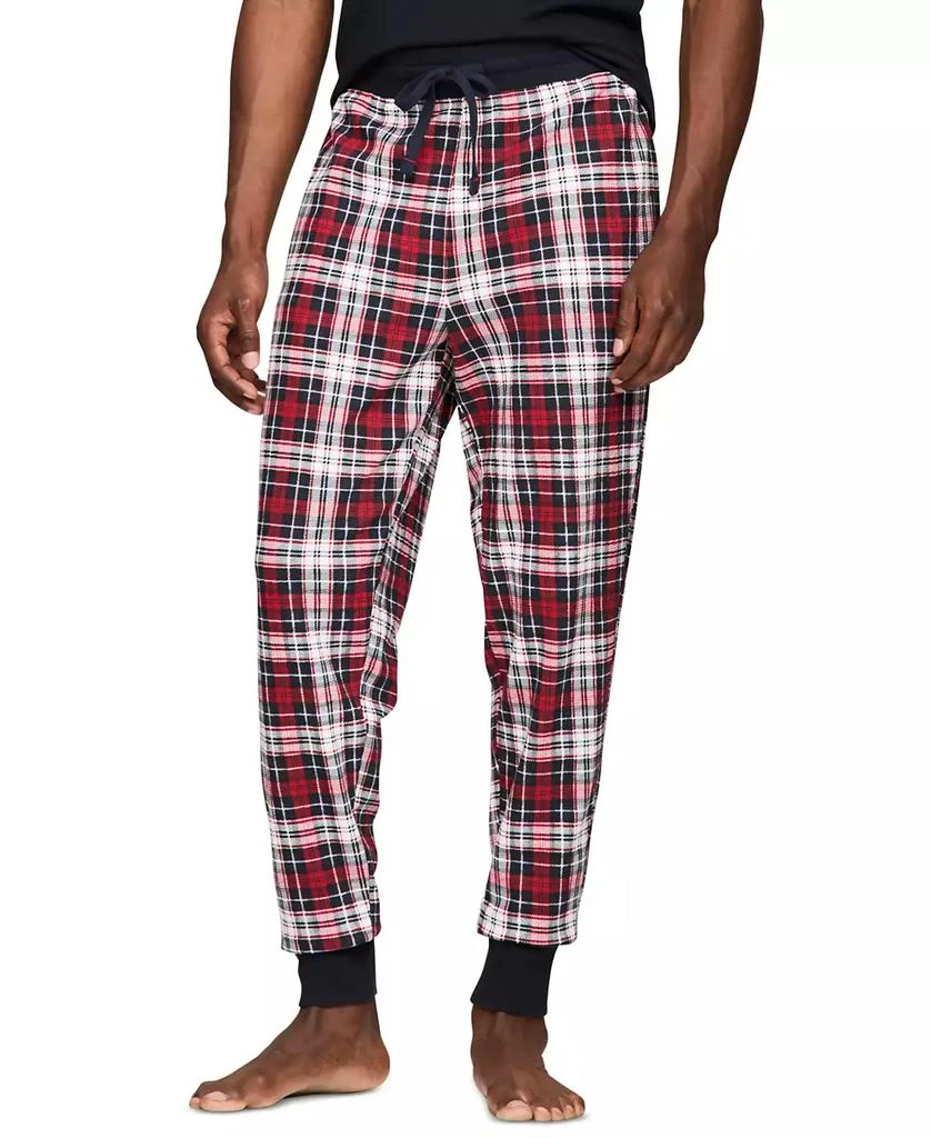 Tommy Hilfiger Men's Plaid Waffle-Knit Jogger Pajama Pants 1