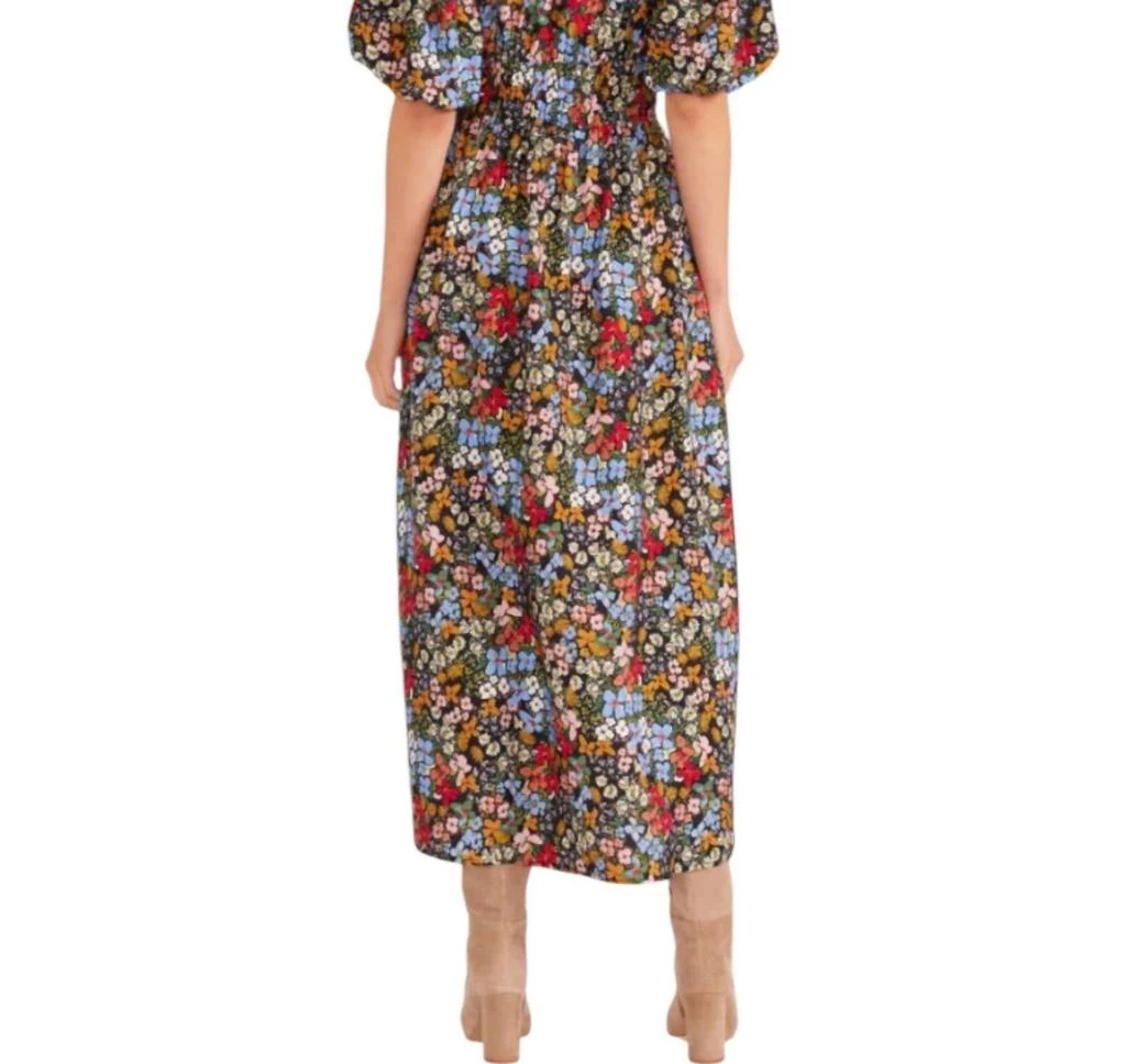 MINKPINK Josie Puff Sleeve Midi Dress In Fall Ditsy Floral 3