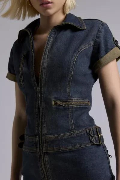 GUESS JEANS GUESS ORIGINALS Utility Zip Denim Mini Dress 2