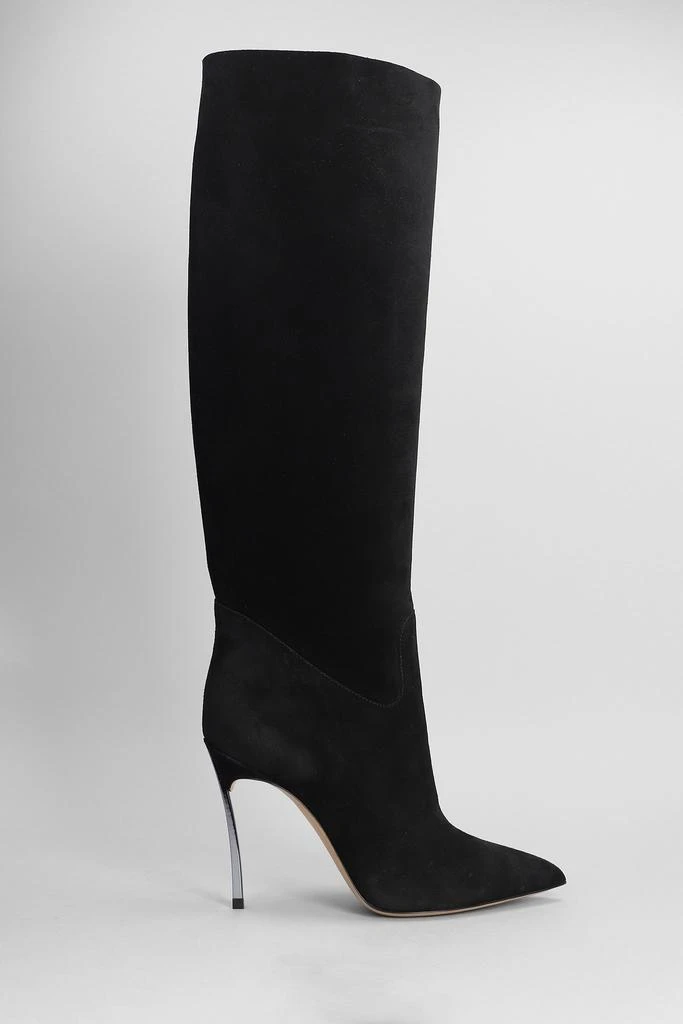 CASADEI Blade High Heels Boots In Black Suede 1