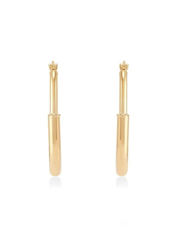 Saks Fifth Avenue 14K Yellow Gold Oval Hoop Earrings 2