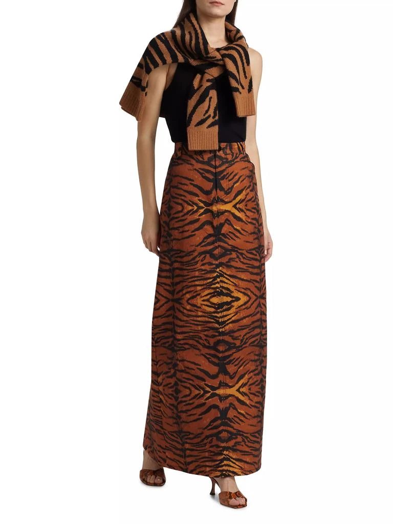 BruceGlen Tiger Denim Maxi Skirt 2