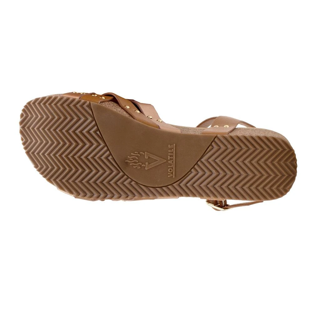 VOLATILE Edna Cork Metallic Wedge Sandals 5