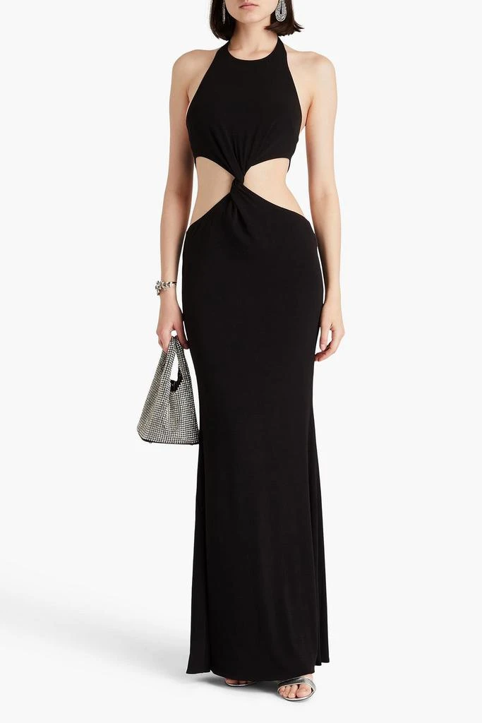 retrofête Raven cutout jersey halterneck maxi dress 2