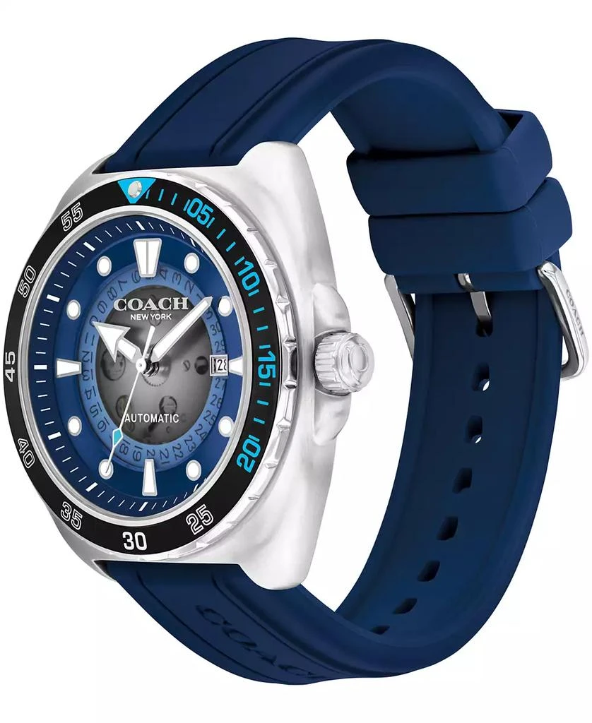 Coach Men's Charter Automatic Blue Silicone Watch 44mm 2