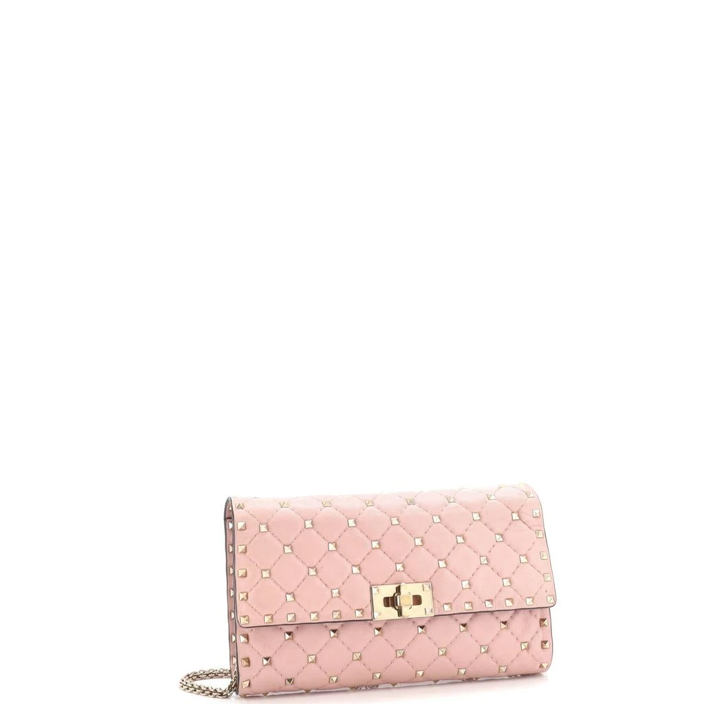 Valentino Rockstud Spike Wallet on Chain Quilted Leather Small 2