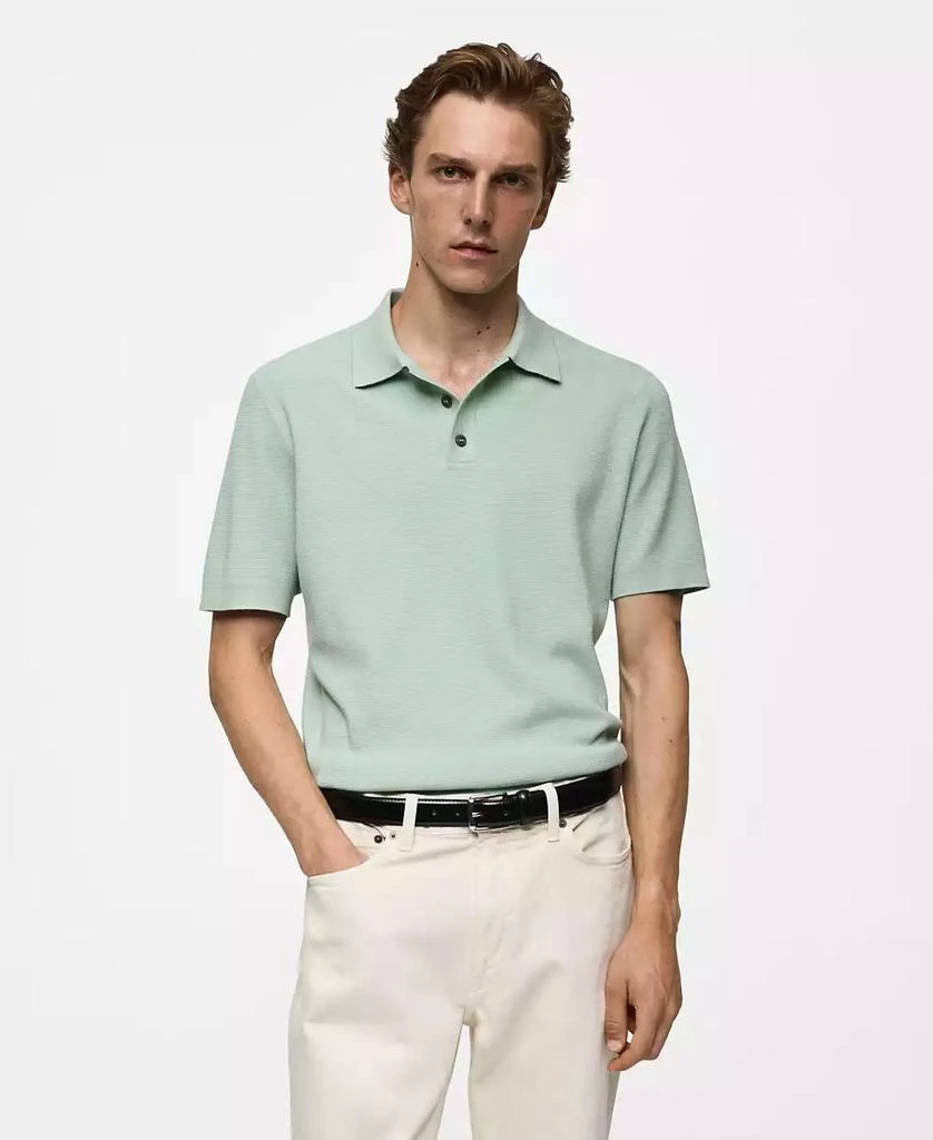 Mango Men's Structured Fine-Knit Polo Shirt 1