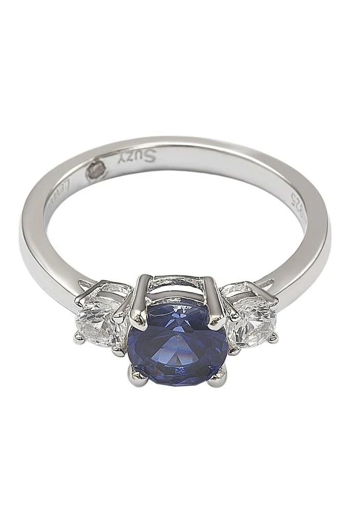 Suzy Levian White & Blue Sapphire Ring 5