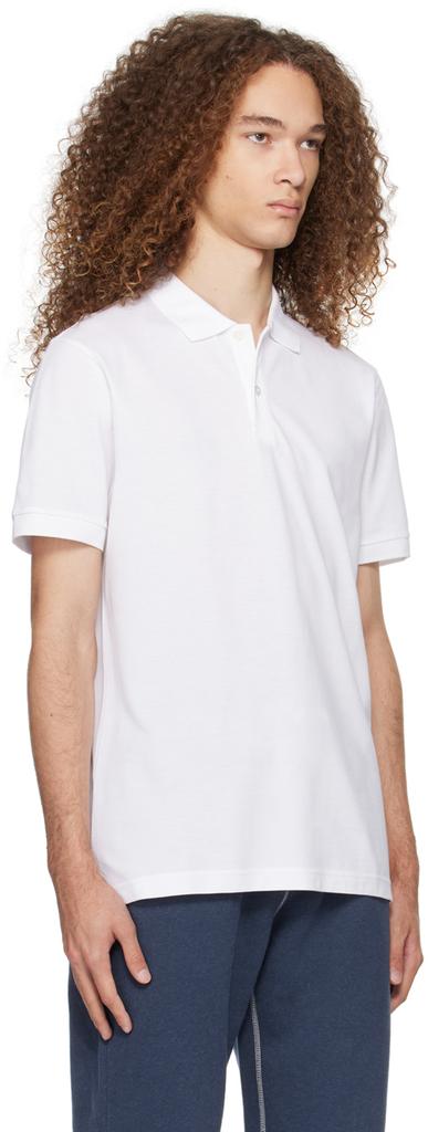 Sunspel White Two-Button Polo
