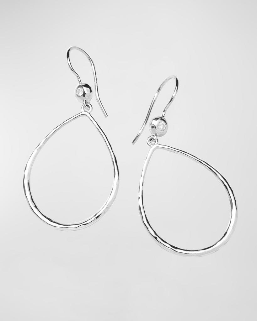 Ippolita Teardrop Earrings in Sterling Silver with Diamonds
