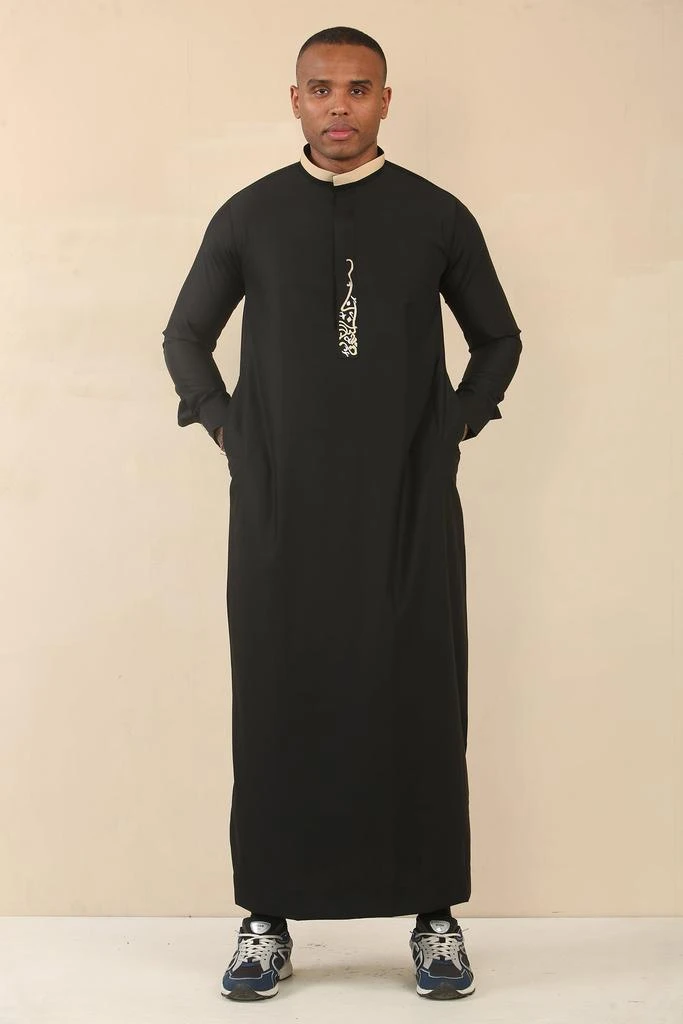 Arabic Thobes Men
s Black Thobe Arab Saudi Emirati Islamic Clothing Jubba Robe 2